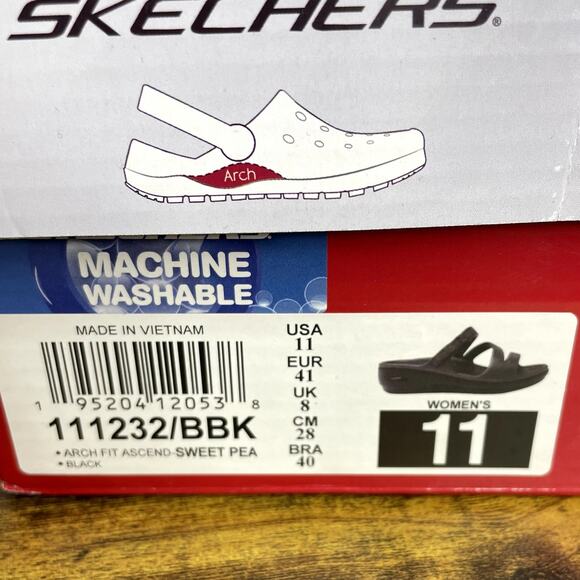 Skechers Size 11 Sandals Arch Fit Foamies Ascend Sweet Pea Slip On Adjustable - Picture 4 of 15